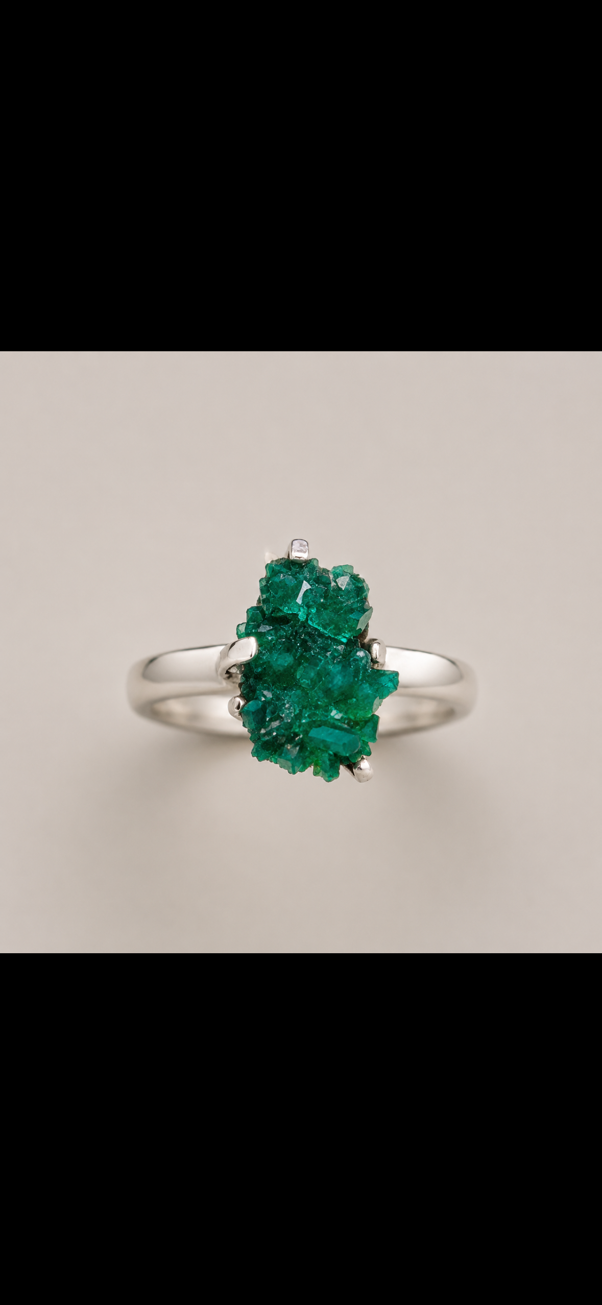 Raw Natural Dioptase Ring